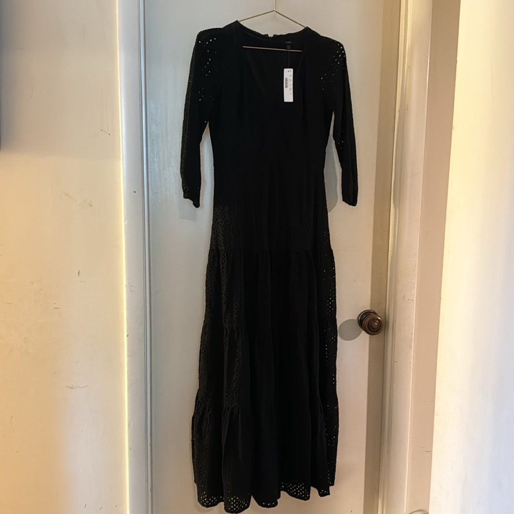 J. Crew Black Eyelet Dress New With Tag